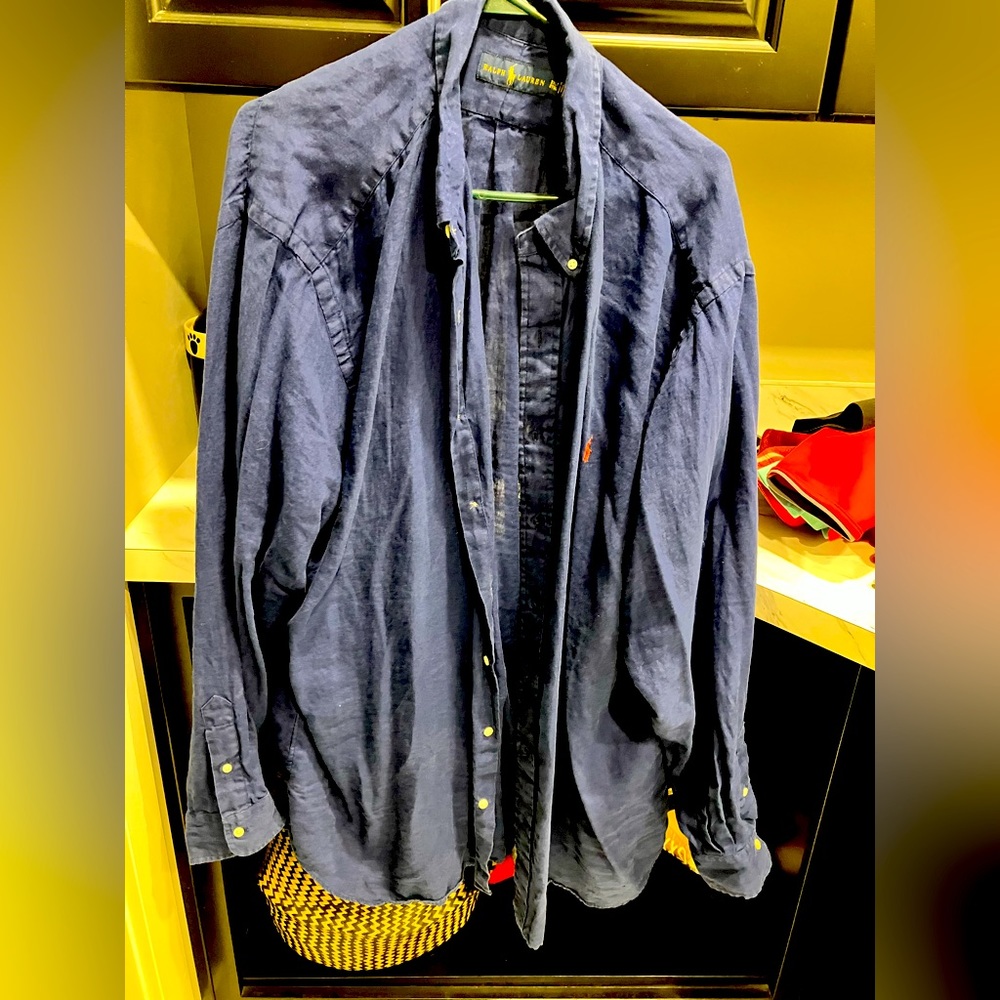 Polo by Ralph Lauren Navy Blue Casual Button-Down Shirt